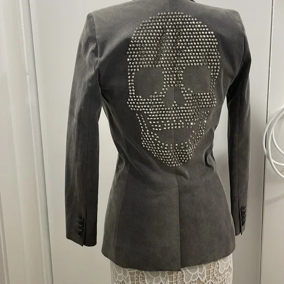 Philipp Plein Designer Skull Stud Blazer - Picture 2 of 11